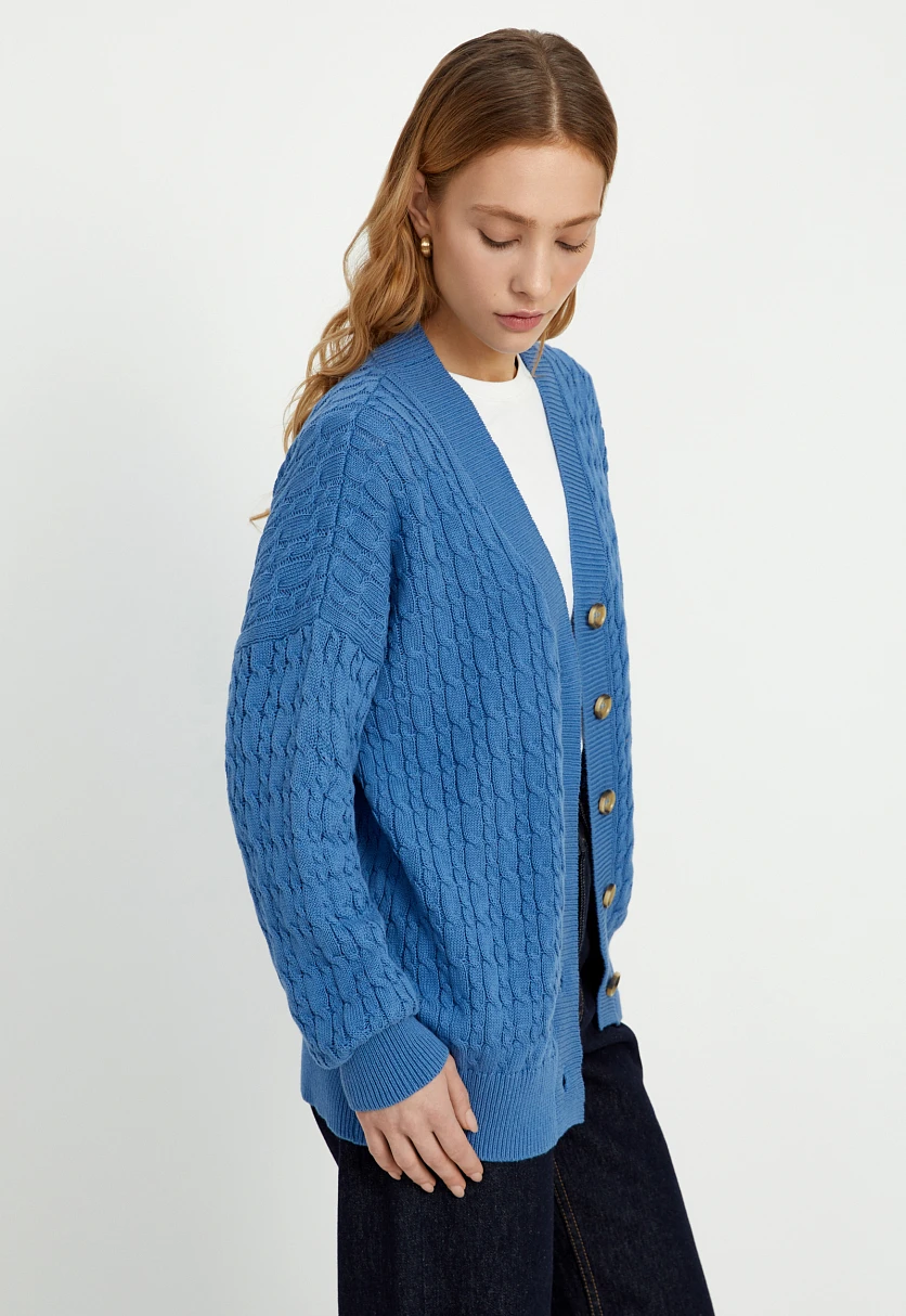 Кардиган с рельефным узором, Модель FBD11114, Фото №4