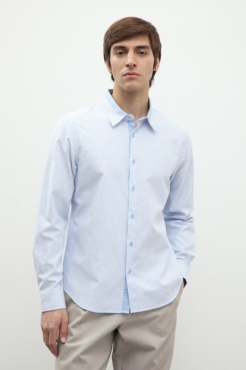 Базовая рубашка из натурального хлопка, Модель FBD21018, Фото №1