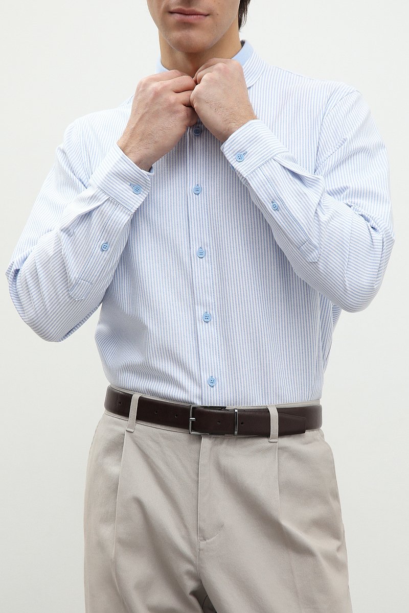 Базовая рубашка из натурального хлопка, Модель FBD21018, Фото №3
