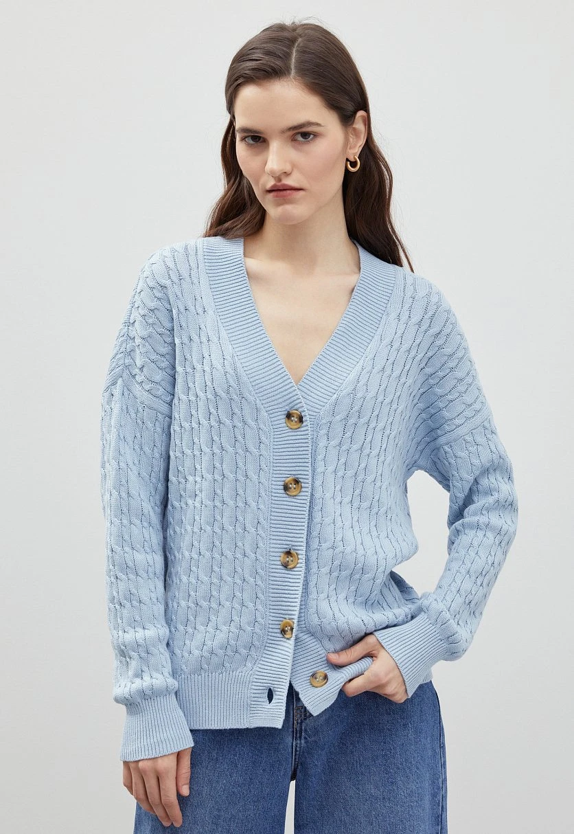 Кардиган с рельефным узором, Модель FBD11114, Фото №1
