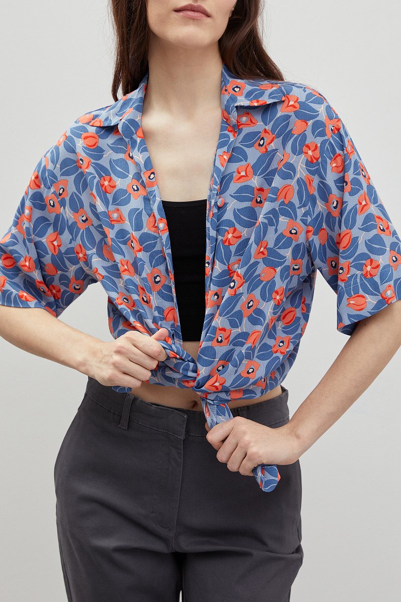 Блузка с принтом из вискозы, Модель FBD110227, Фото №3