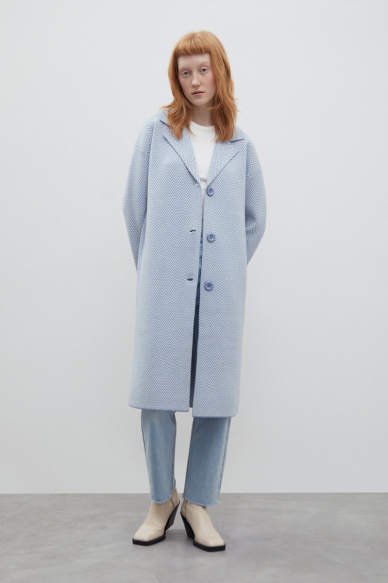 Трикотажное пальто с добавлением шерсти, Модель FBD11105, Фото №2