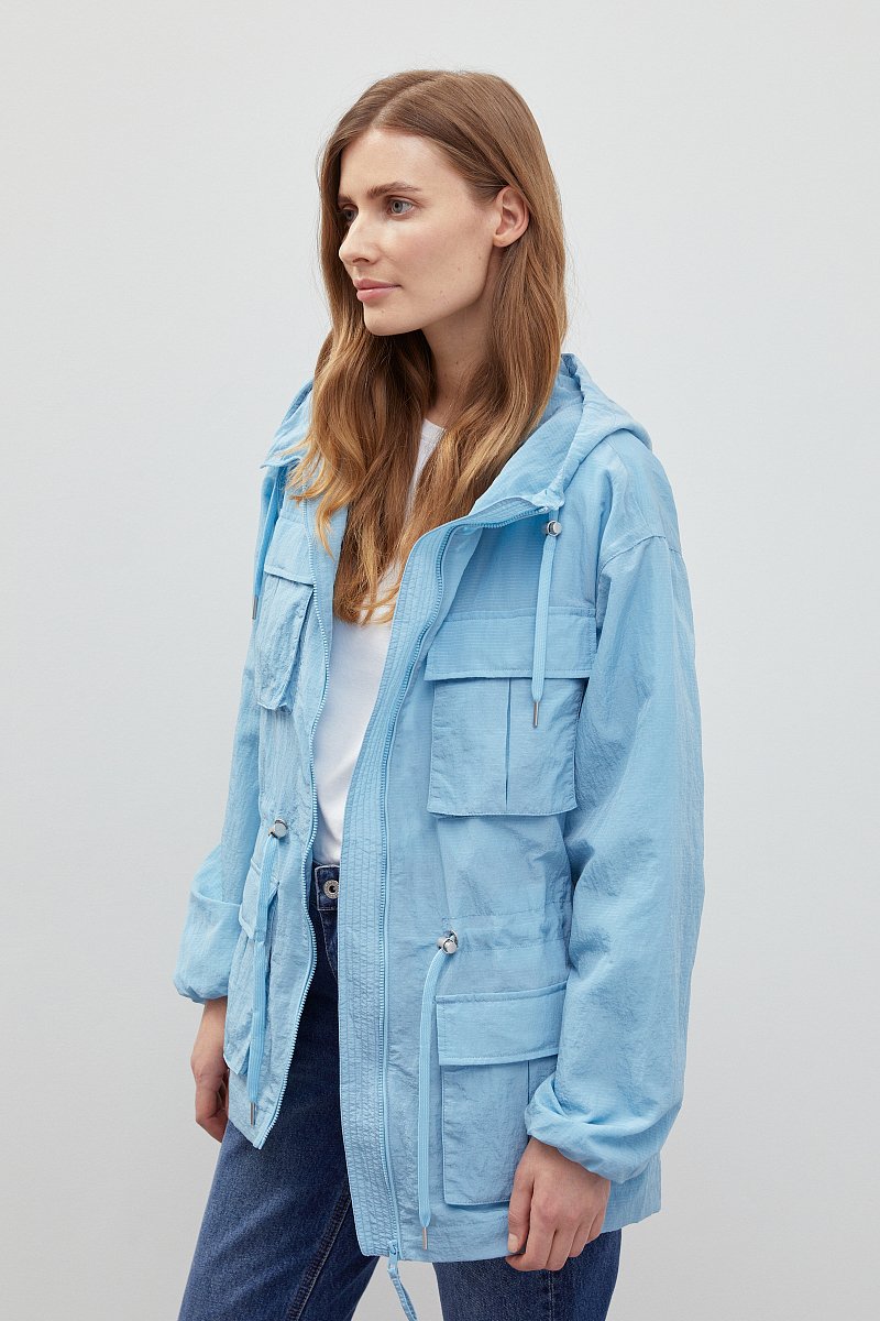 Ветровка oversize силуэта с капюшоном, Модель FBD11059, Фото №4