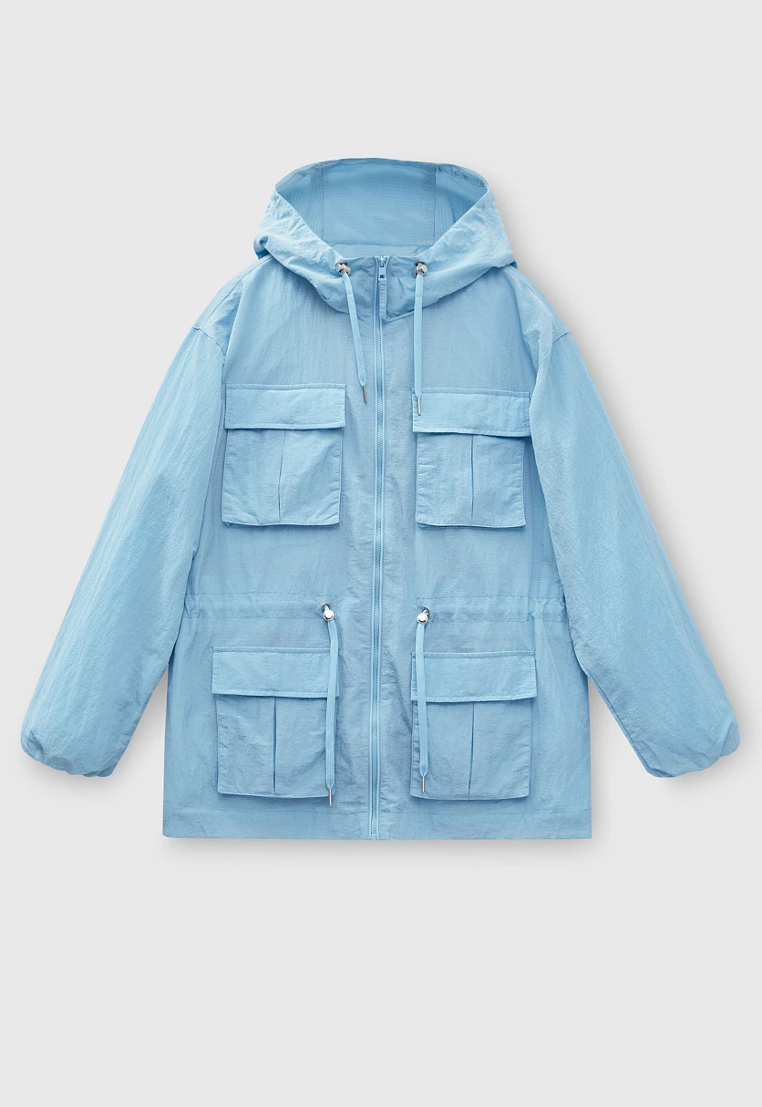 Ветровка oversize силуэта с капюшоном, Модель FBD11059, Фото №8