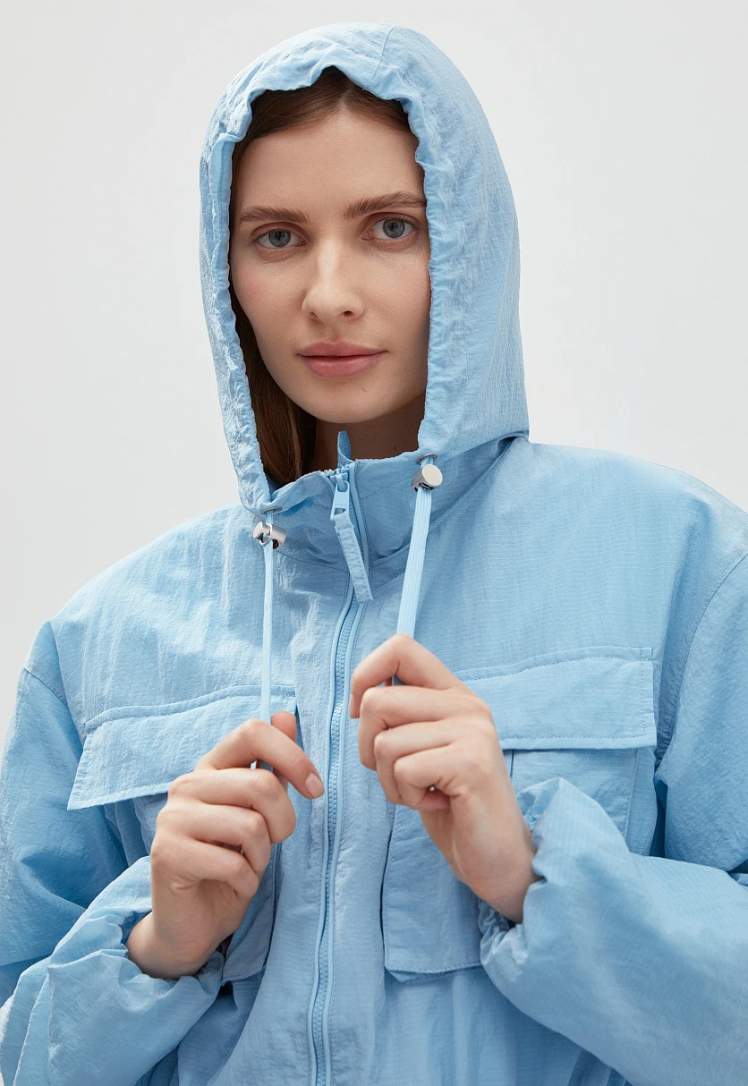 Ветровка oversize силуэта с капюшоном, Модель FBD11059, Фото №6