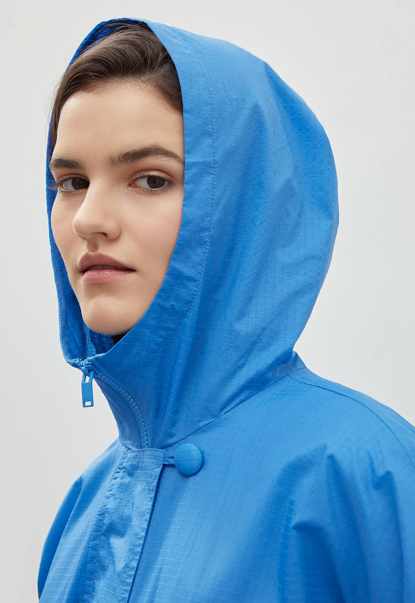 Укороченный плащ с капюшоном, Модель FBD11042, Фото №6