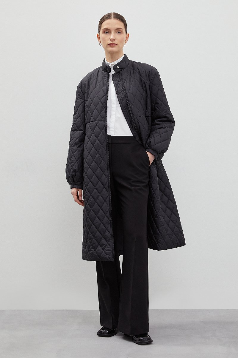 Стеганое пальто в длине миди, Модель FBD11011, Фото №2