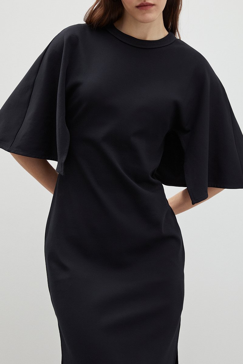 Платье с акцентными рукавами из хлопка, Модель FBD110228, Фото №2