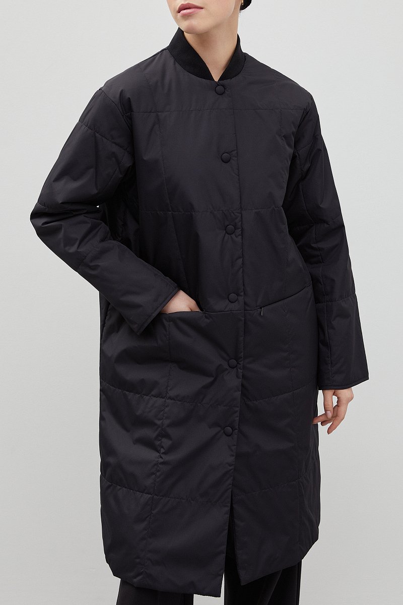Утепленное пальто с поясом, Модель FBD11031, Фото №3