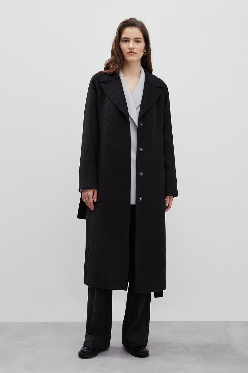 Пальто oversize силуэта с шерстью, Модель FBD11034, Фото №2