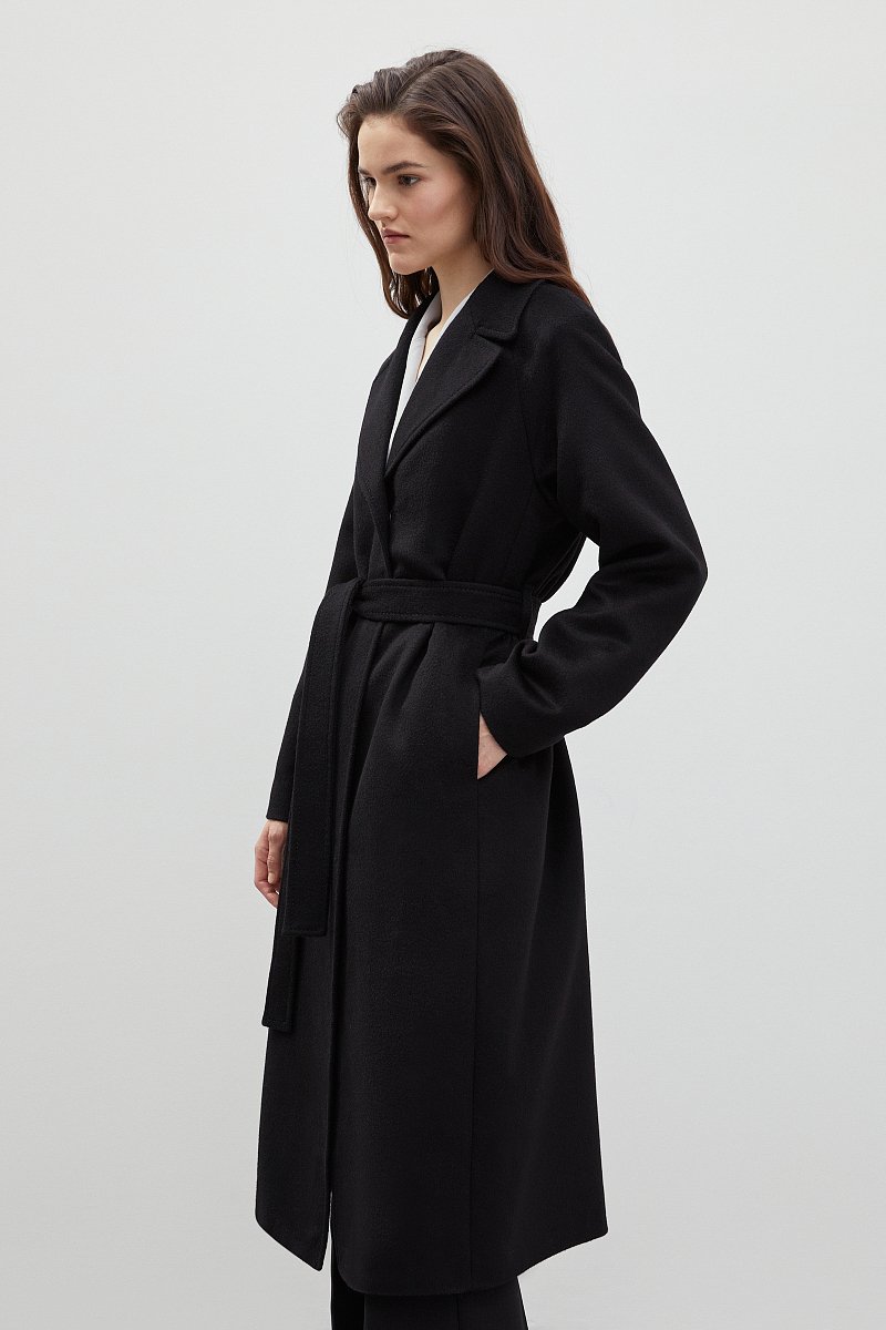 Пальто oversize силуэта с шерстью, Модель FBD11034, Фото №4