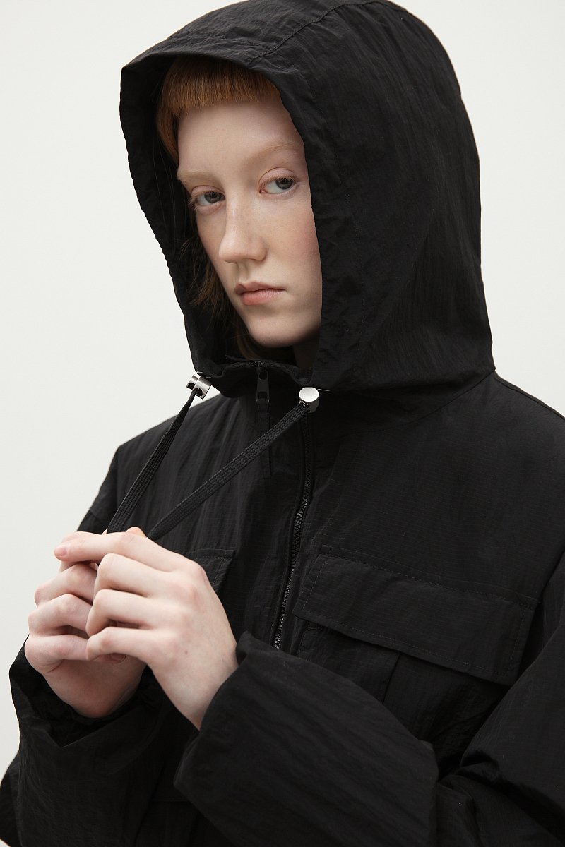 Ветровка oversize силуэта с капюшоном, Модель FBD11059, Фото №6