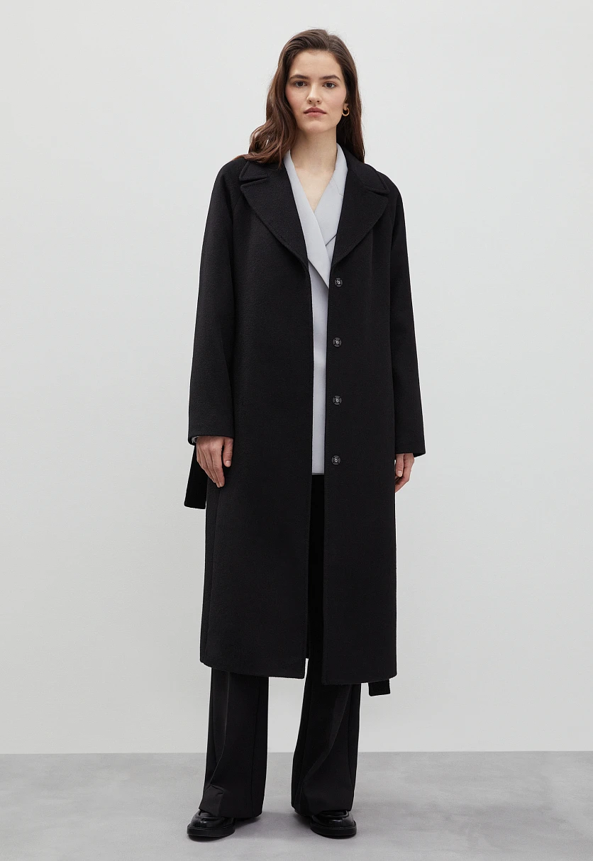Пальто oversize силуэта с шерстью, Модель FBD11034, Фото №2