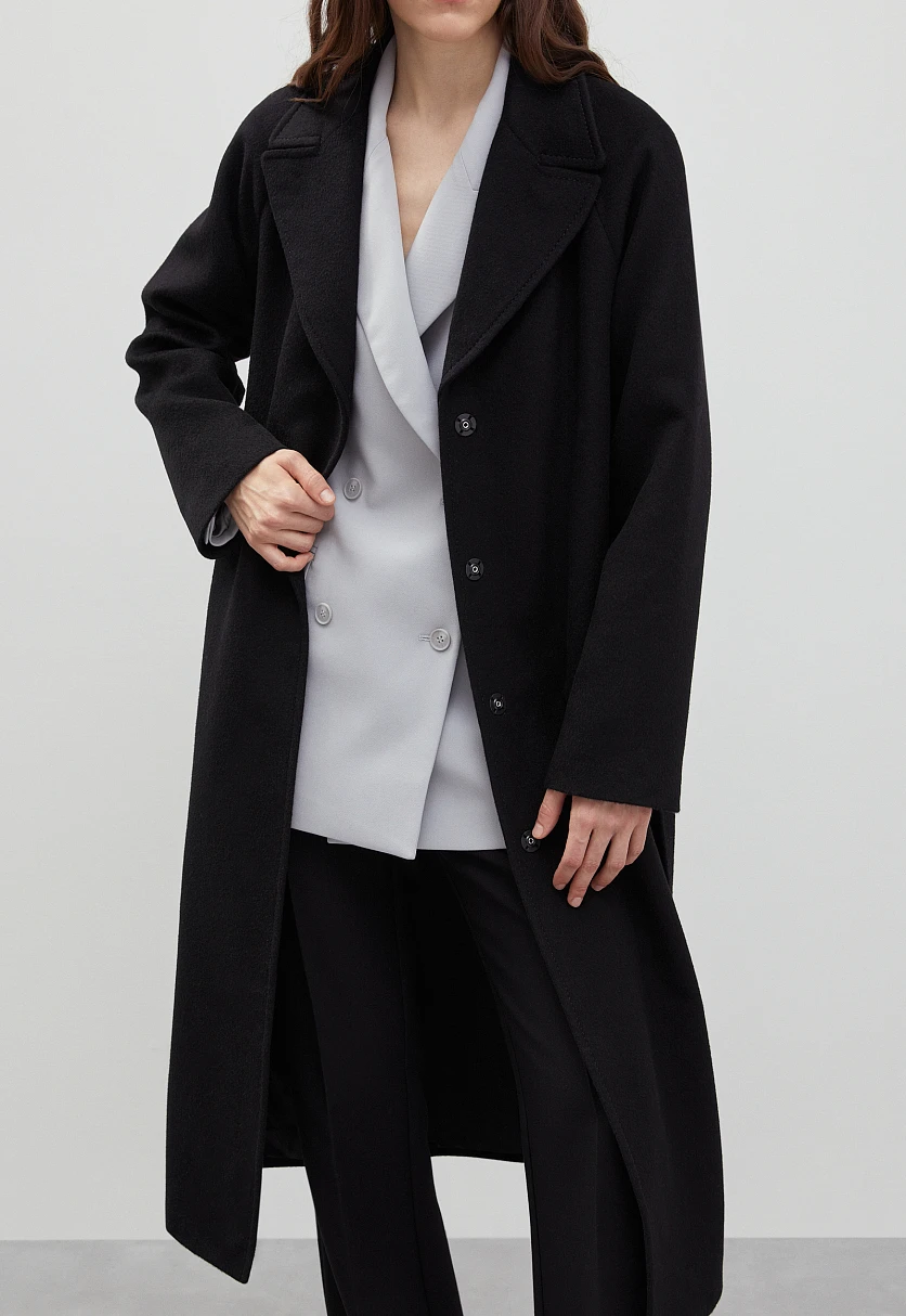 Пальто oversize силуэта с шерстью, Модель FBD11034, Фото №3