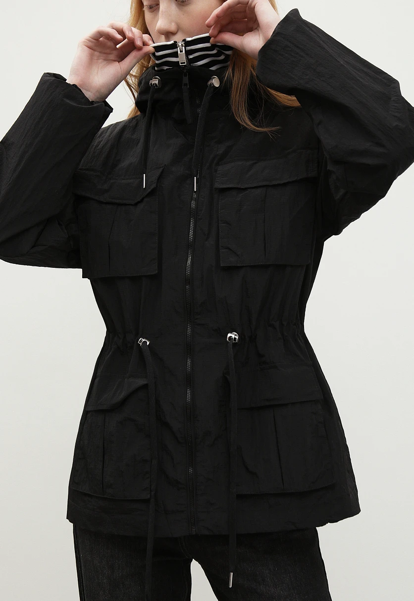 Ветровка oversize силуэта с капюшоном, Модель FBD11059, Фото №3