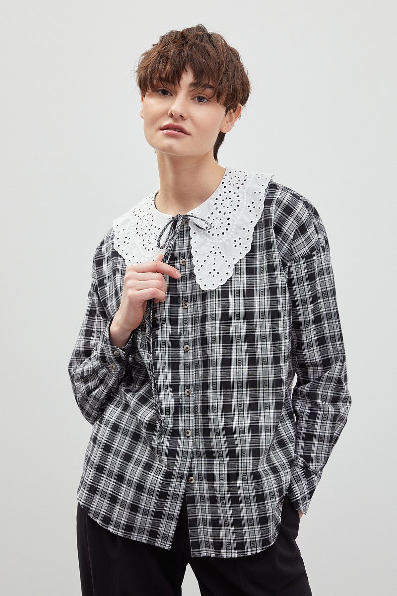 Блузка с объемным воротником, Модель FBD110143, Фото №1
