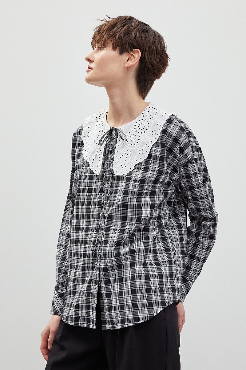 Блузка с объемным воротником, Модель FBD110143, Фото №4