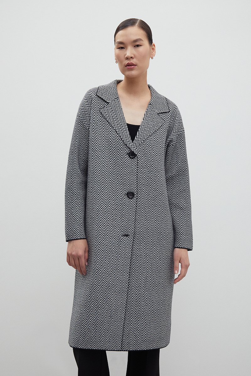 Трикотажное пальто с добавлением шерсти, Модель FBD11105, Фото №1