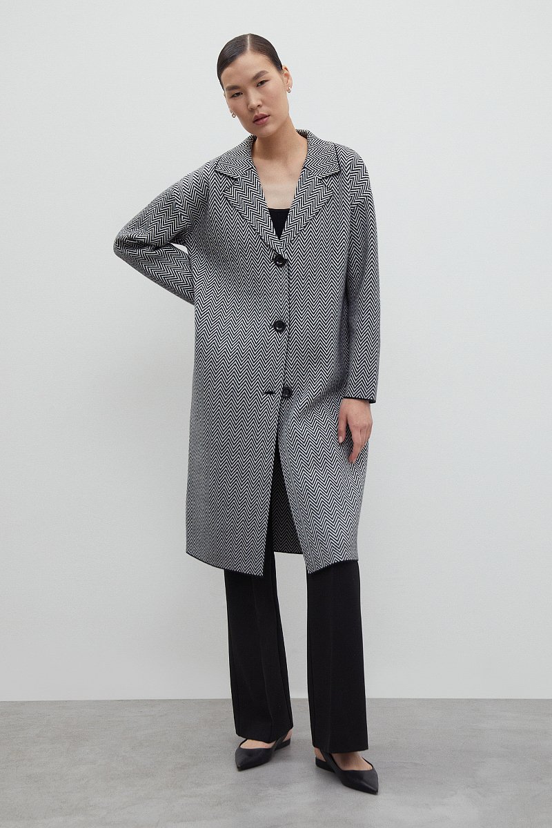 Трикотажное пальто с добавлением шерсти, Модель FBD11105, Фото №2