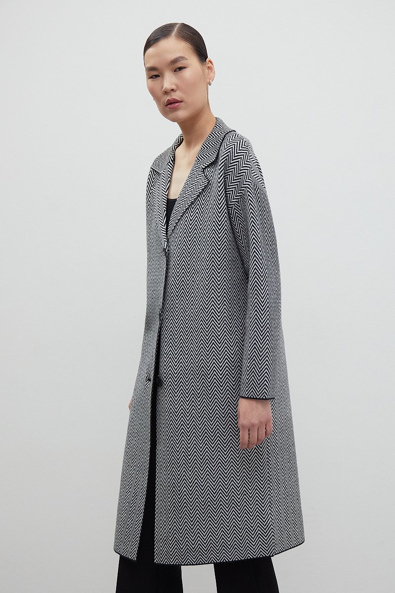 Трикотажное пальто с добавлением шерсти, Модель FBD11105, Фото №4