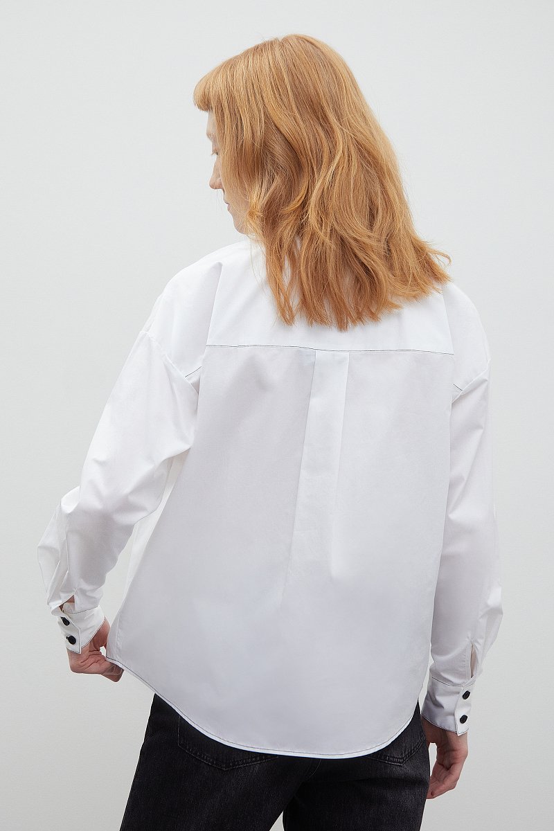 Рубашка с контрастной отделкой, Модель FBD110146, Фото №5