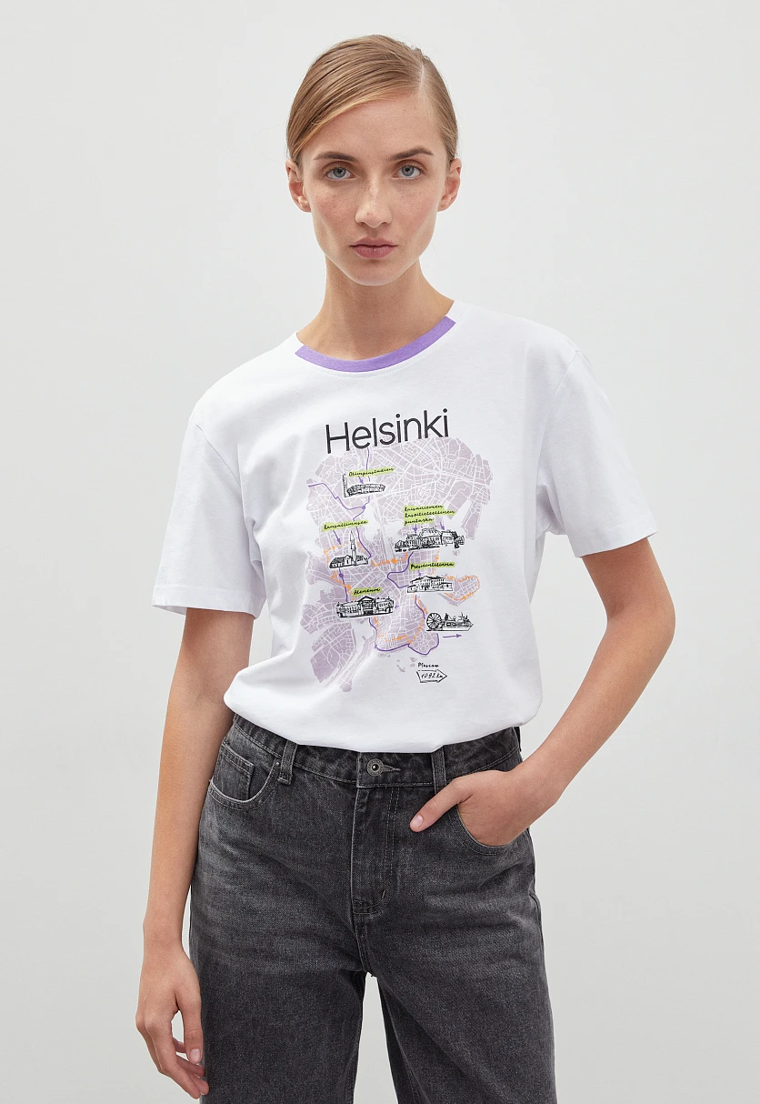 Футболка oversize силуэта с принтом, Модель FBD110220, Фото №1