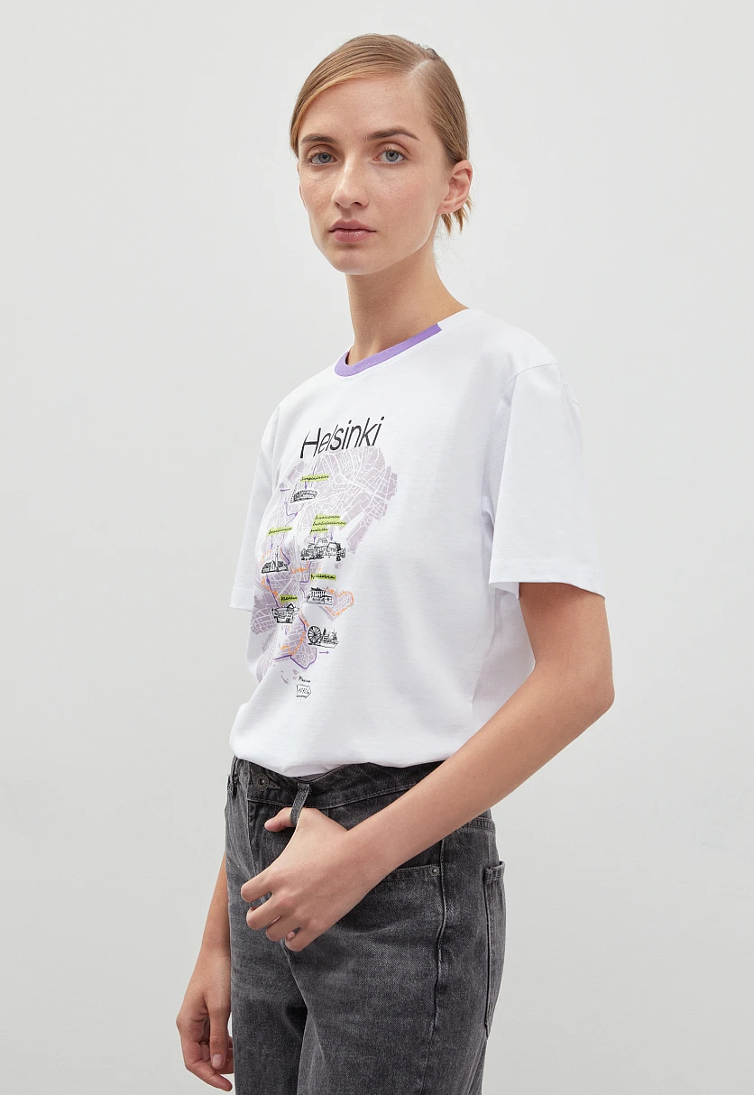 Футболка oversize силуэта с принтом, Модель FBD110220, Фото №4