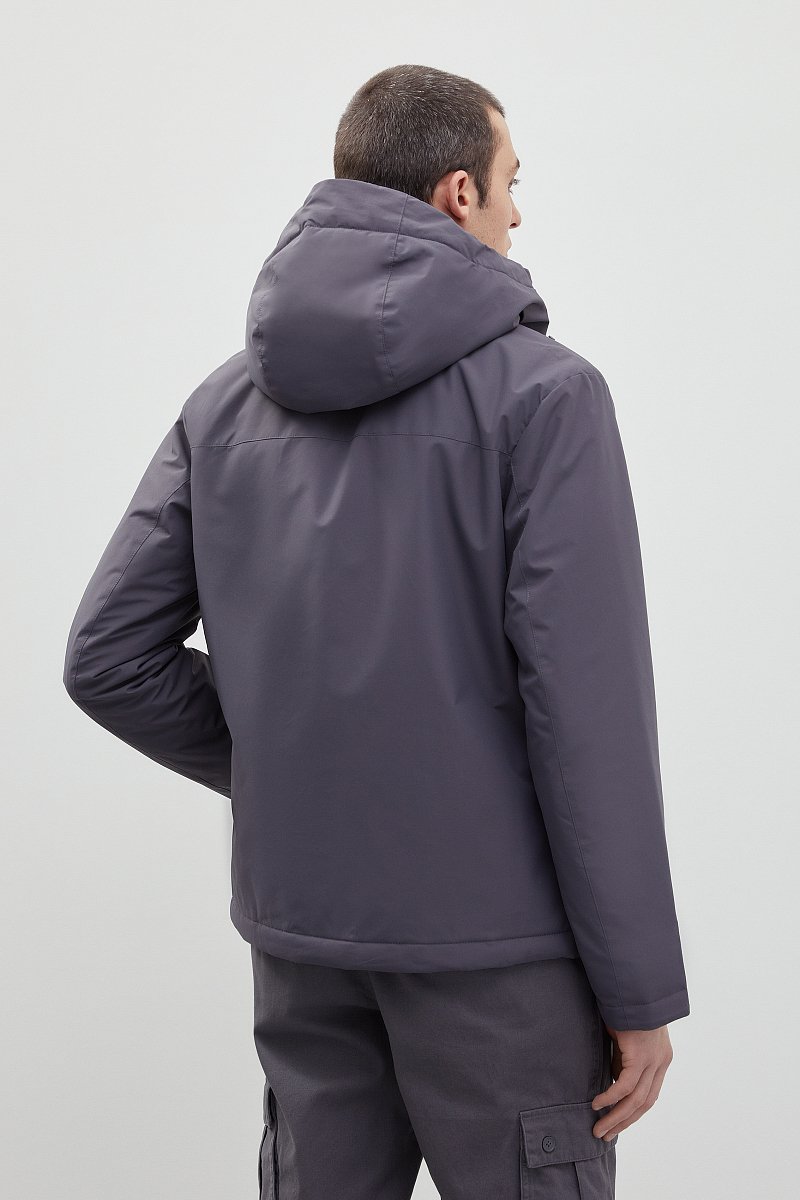 Утепленная куртка с капюшоном и контрастными детал, Модель FBD21040, Фото №5