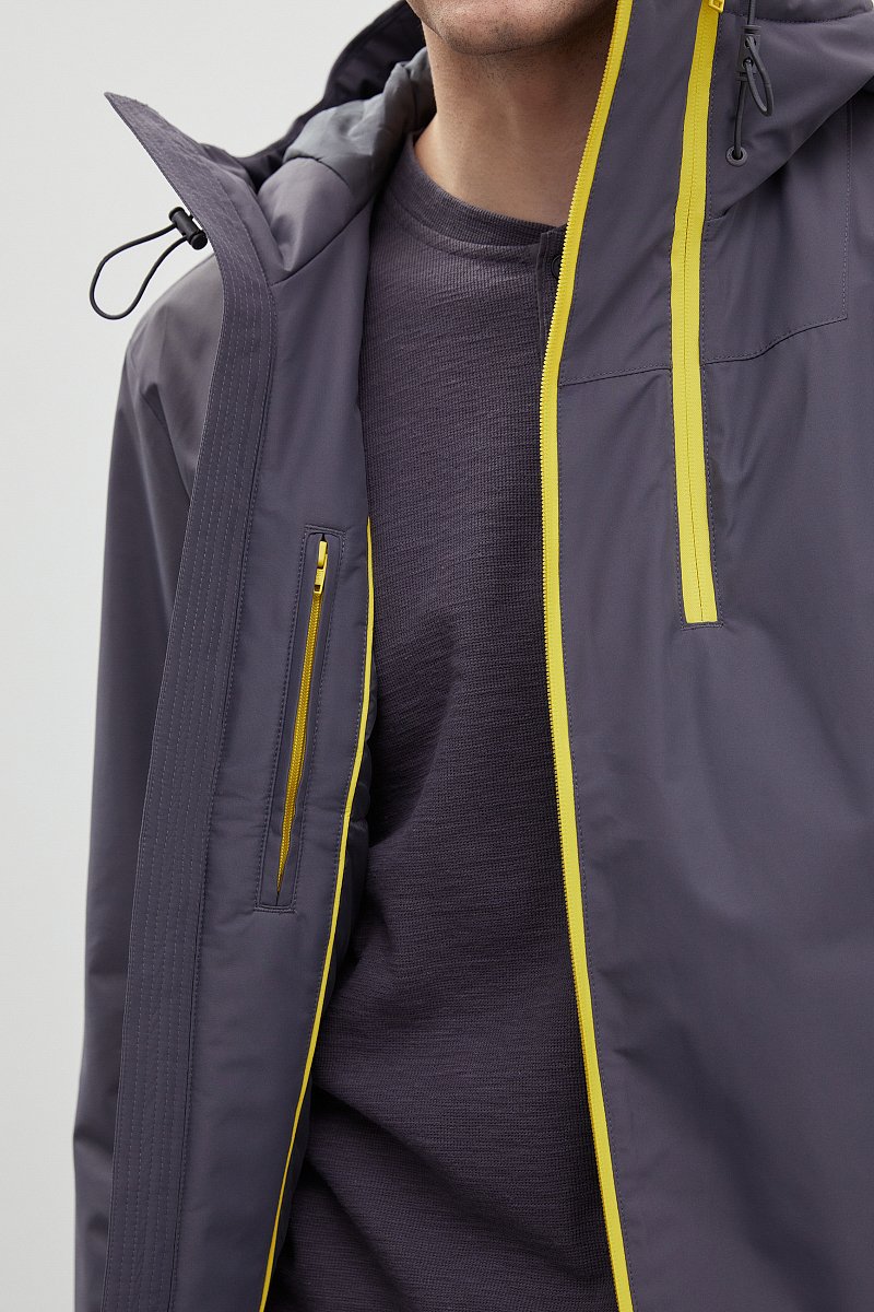 Утепленная куртка с капюшоном и контрастными детал, Модель FBD21040, Фото №7