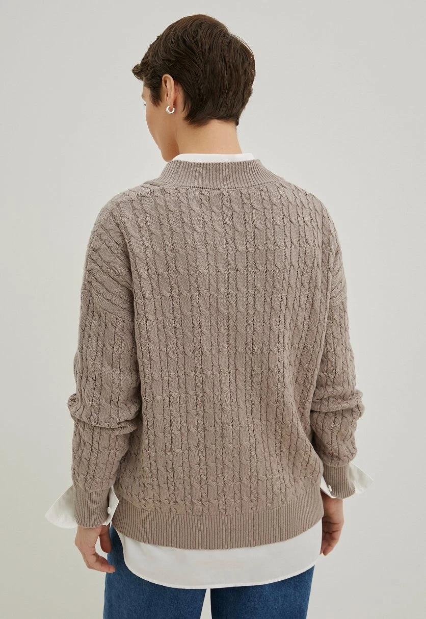 Кардиган с рельефным узором, Модель FBD11114, Фото №5
