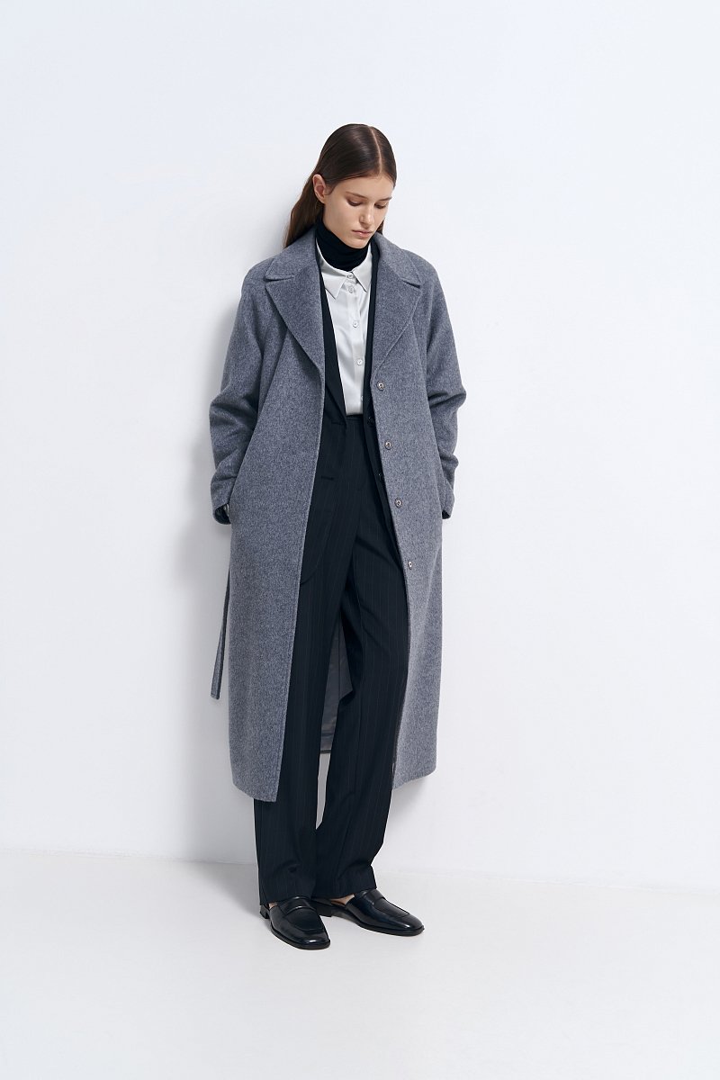 Пальто oversize силуэта с шерстью, Модель FBD11034, Фото №1
