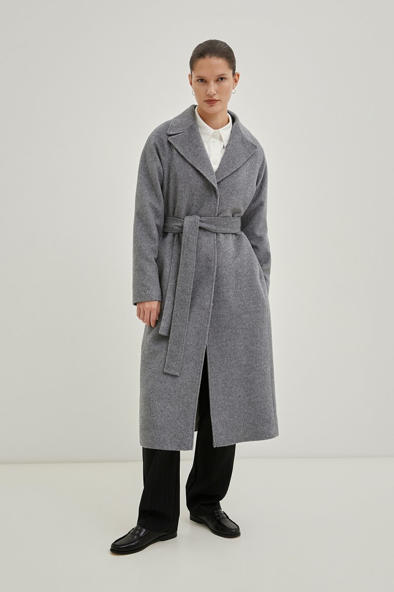 Пальто oversize силуэта с шерстью, Модель FBD11034, Фото №3