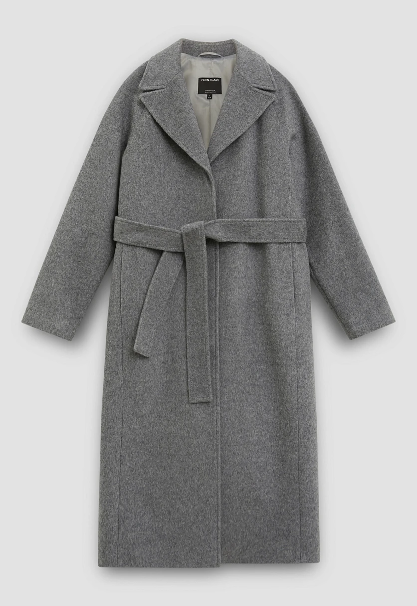 Пальто oversize силуэта с шерстью, Модель FBD11034, Фото №11