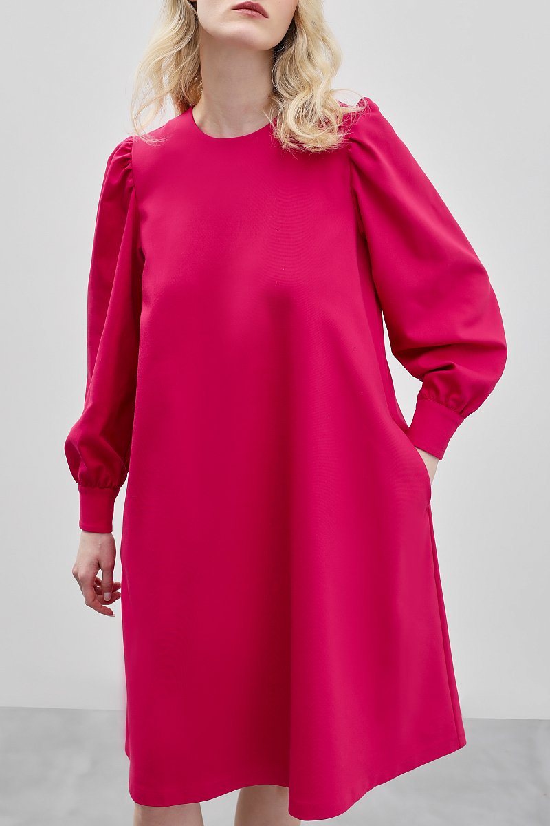 Платье с объемными рукавами, Модель FBD110230R, Фото №3