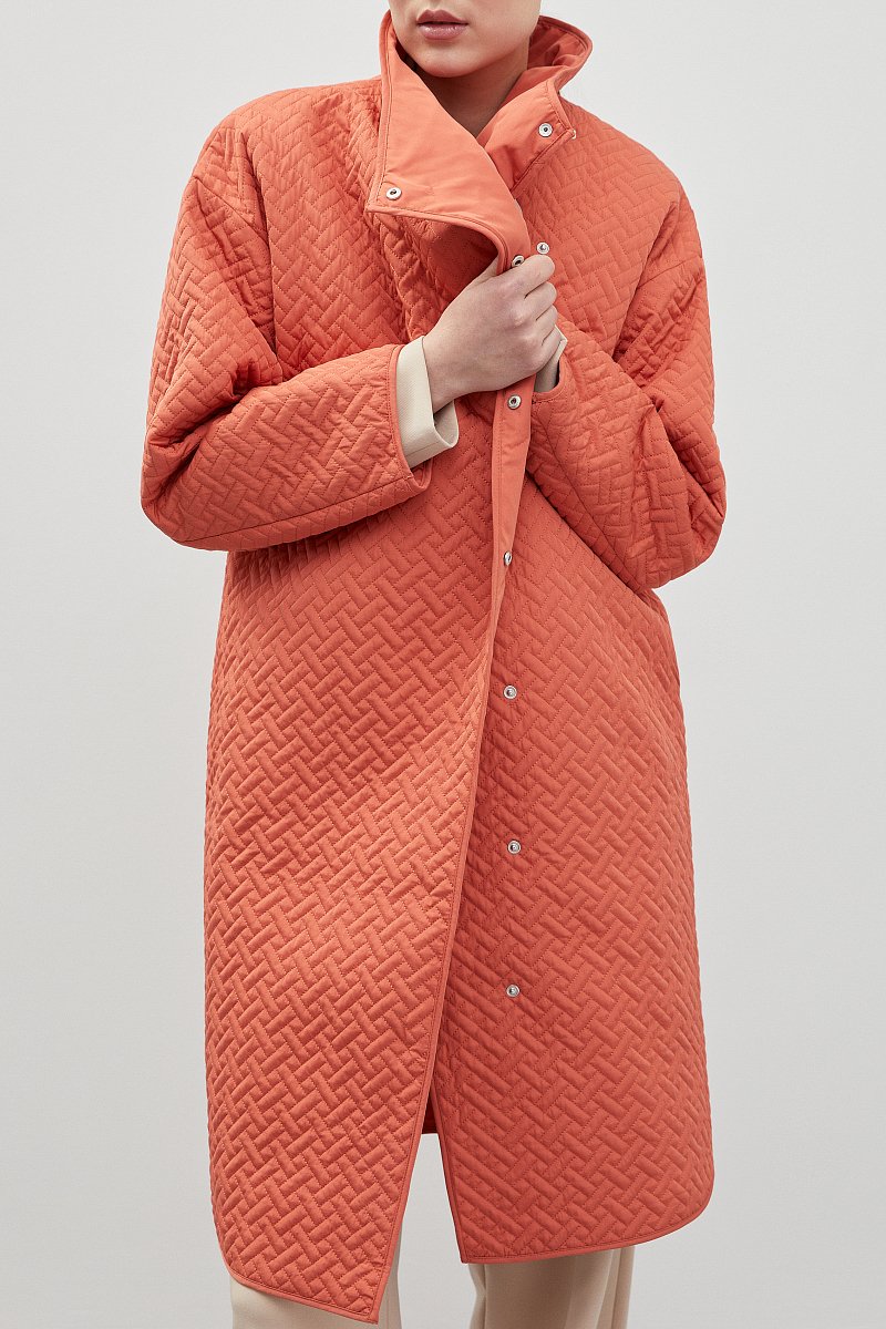 Утепленное пальто с поясом, Модель FBD11055, Фото №3