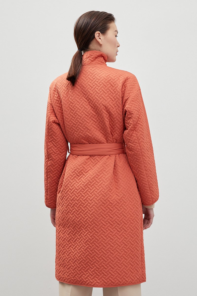 Утепленное пальто с поясом, Модель FBD11055, Фото №5