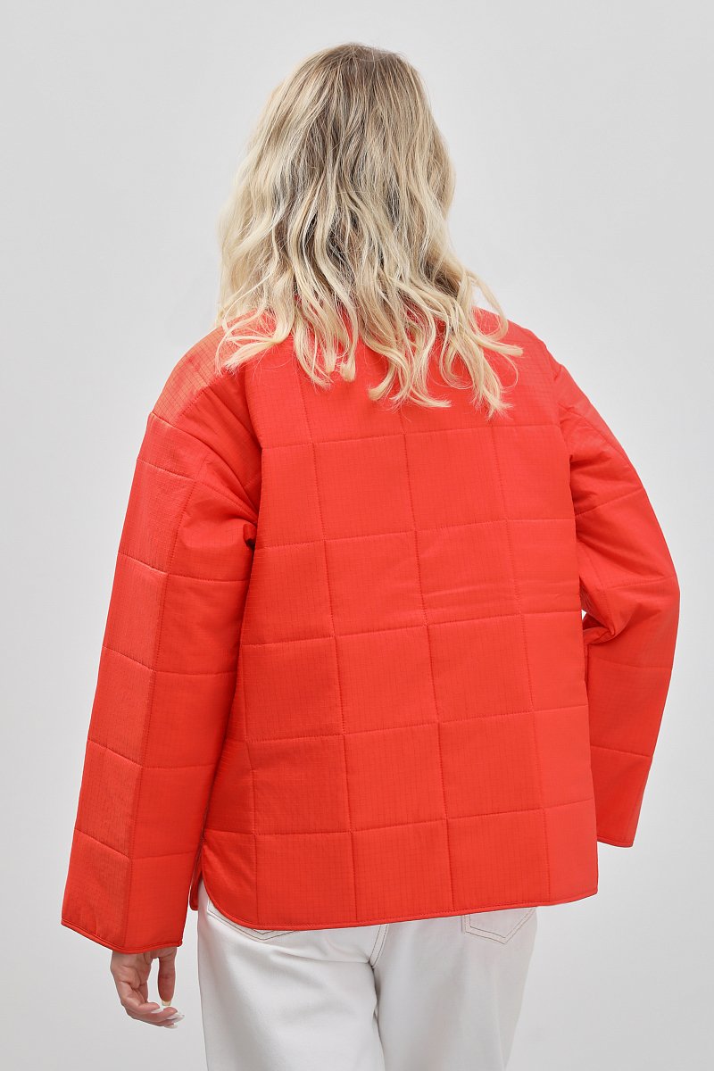 Стеганая куртка с V-образным вырезом, Модель FBD11041, Фото №5