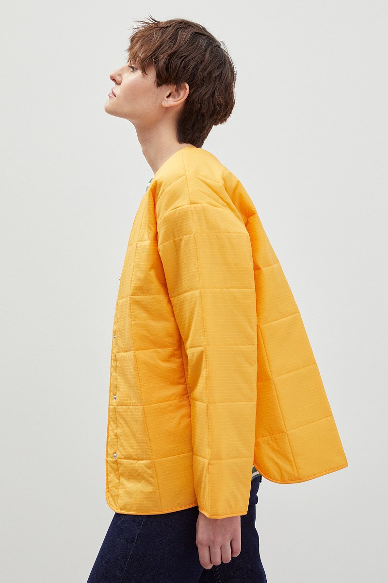 Стеганая куртка с V-образным вырезом, Модель FBD11041, Фото №4