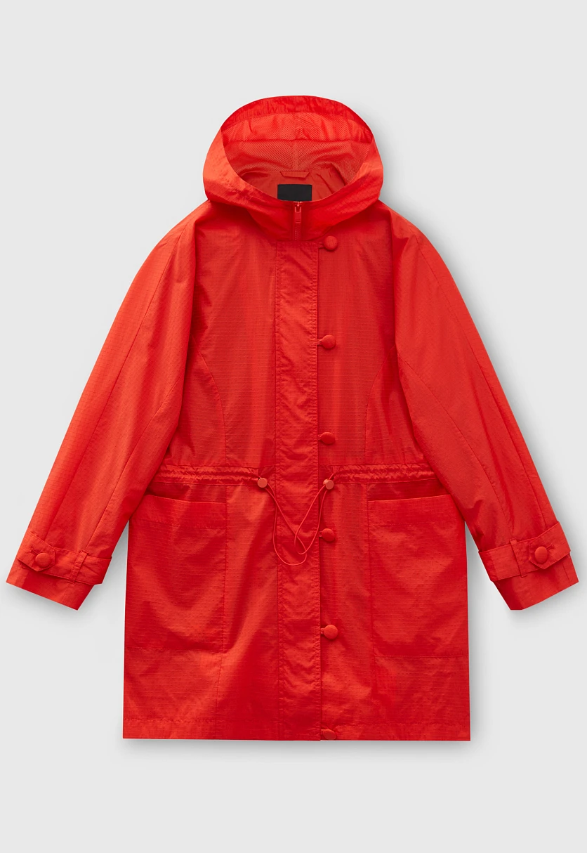 Укороченный плащ с капюшоном, Модель FBD11042, Фото №7