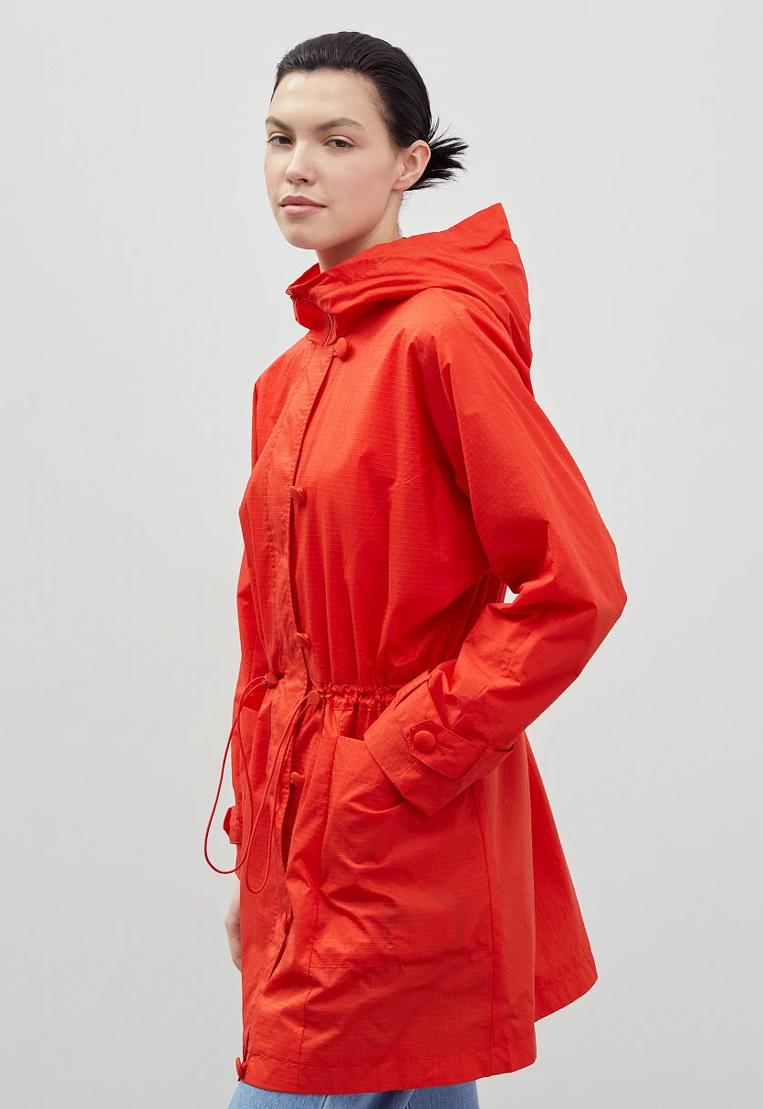 Укороченный плащ с капюшоном, Модель FBD11042, Фото №4