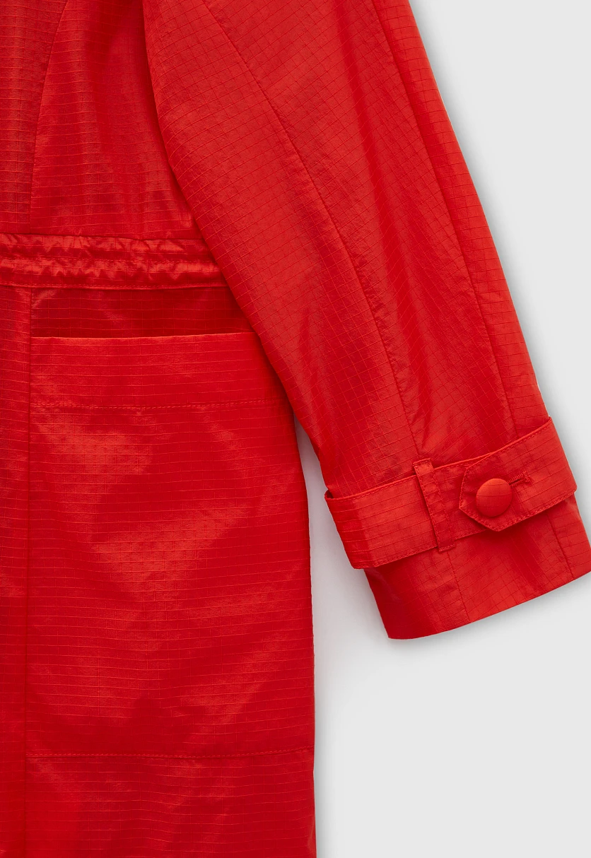 Укороченный плащ с капюшоном, Модель FBD11042, Фото №6