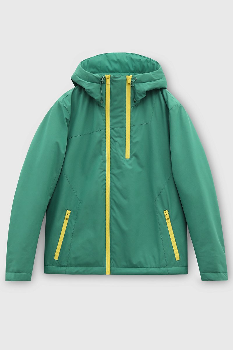 Утепленная куртка с капюшоном и контрастными детал, Модель FBD21040, Фото №9