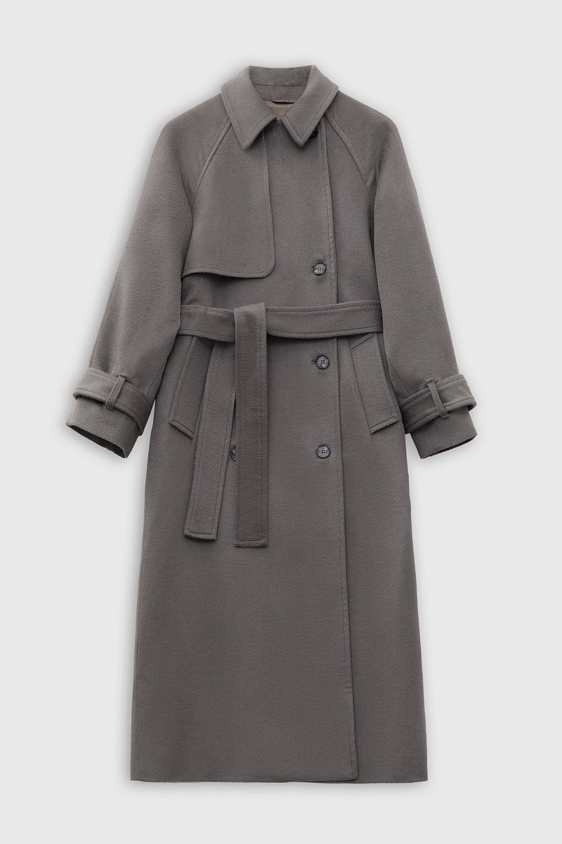 Пальто-тренч с добавлением шерсти, Модель FBD11035, Фото №8