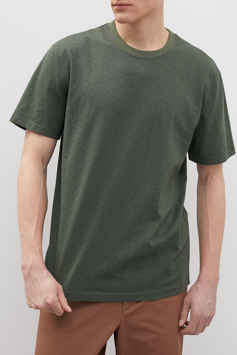 Базовая футболка из хлопка, Модель FBD21033, Фото №3