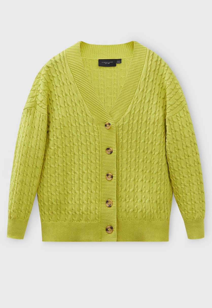 Кардиган с рельефным узором, Модель FBD11114, Фото №7