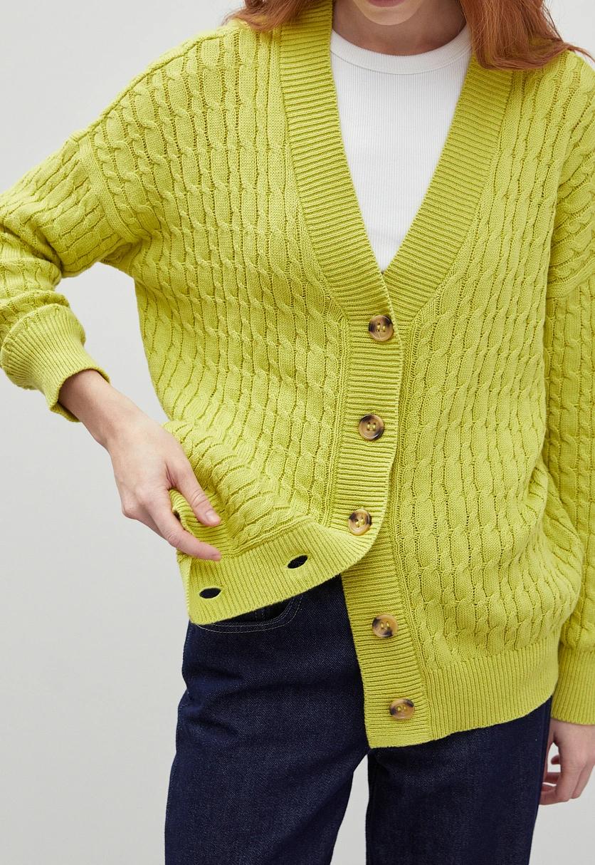 Кардиган с рельефным узором, Модель FBD11114, Фото №3
