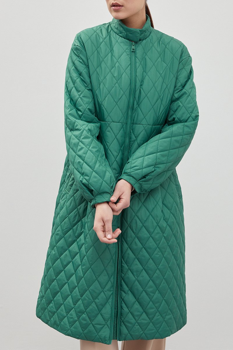 Стеганое пальто в длине миди, Модель FBD11011, Фото №3