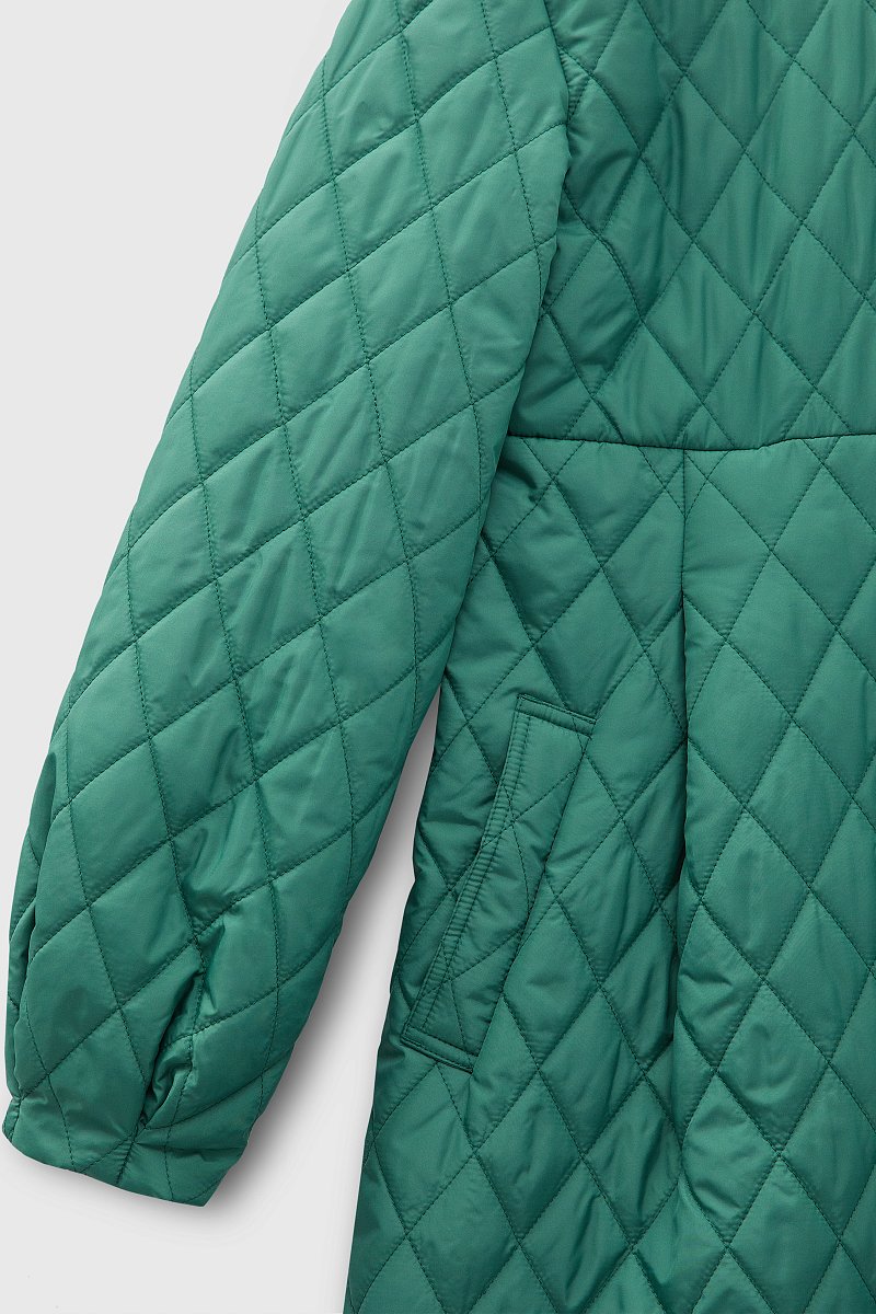 Стеганое пальто в длине миди, Модель FBD11011, Фото №6