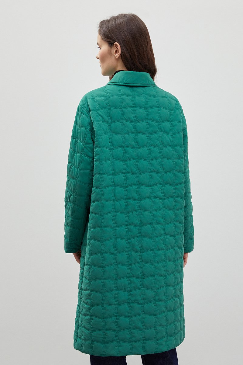 Стеганое пальто с отложным воротником, Модель FBD11025, Фото №5
