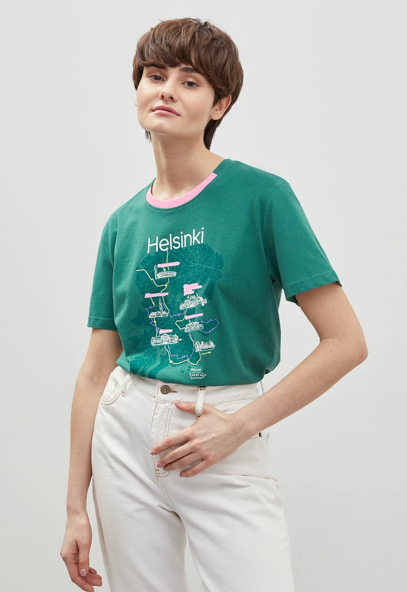 Футболка oversize силуэта с принтом, Модель FBD110220, Фото №1